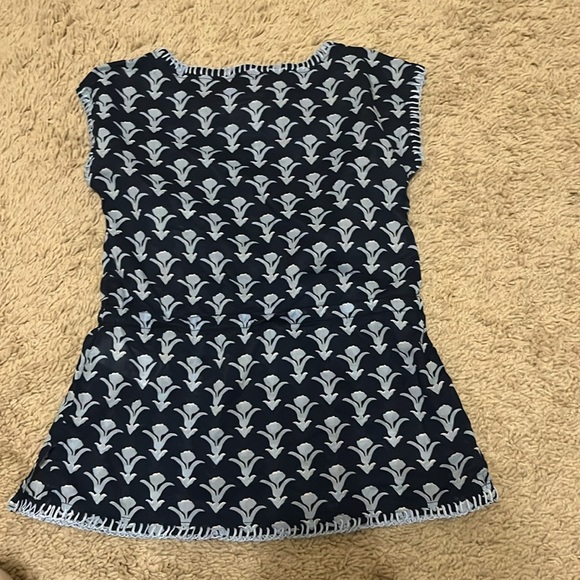 Vineyard Vines Navy and Light Blue Cap-Sleeve Swim Coverup (Toddler) - Picture 3 of 4